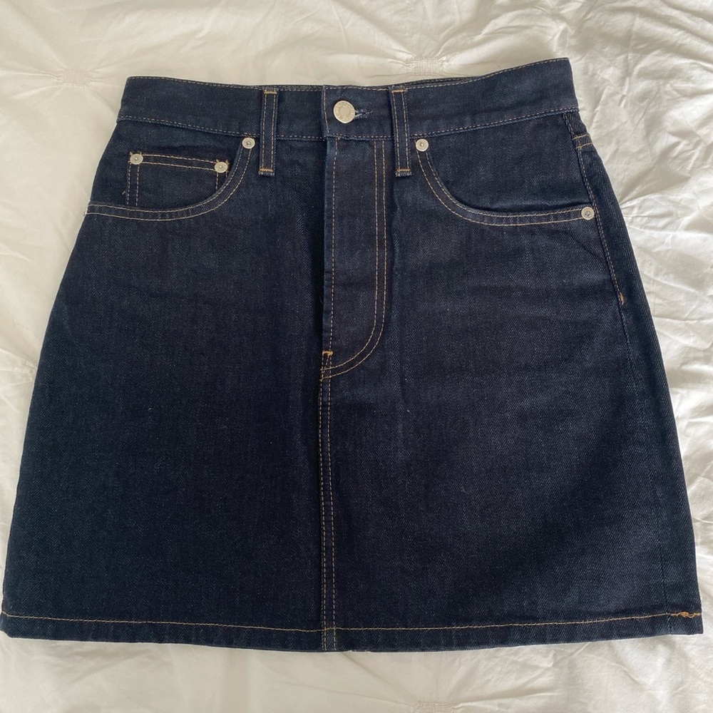 HELMUT LANG RAW DENIM MINI SKIRT
